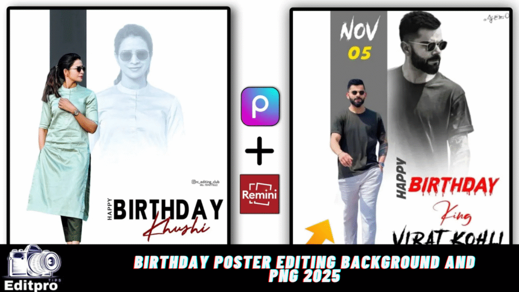 Birthday Poster Editing Background and Png 2025